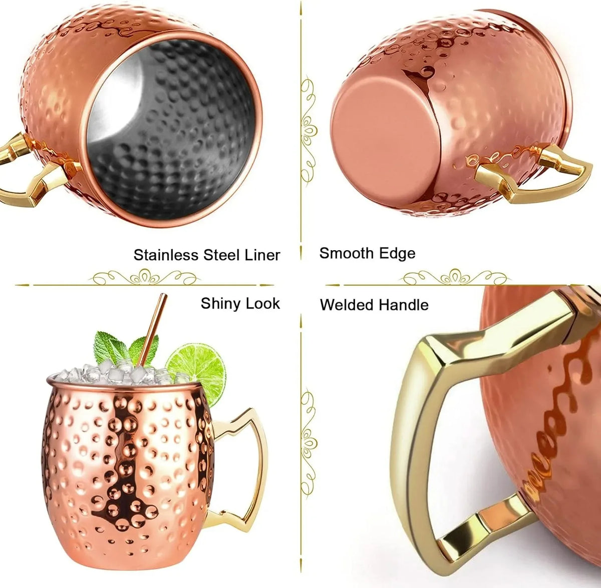 Stainless Steel Copper Plated Mug-beer/cocktail/coffee drinkware