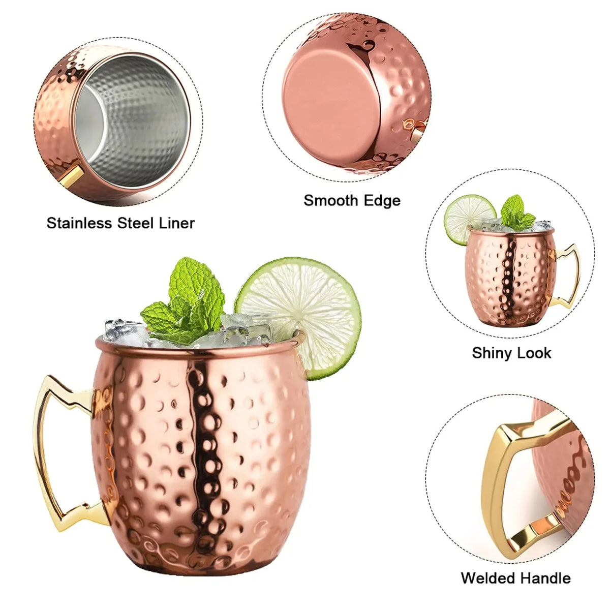 Stainless Steel Copper Plated Mug-beer/cocktail/coffee drinkware